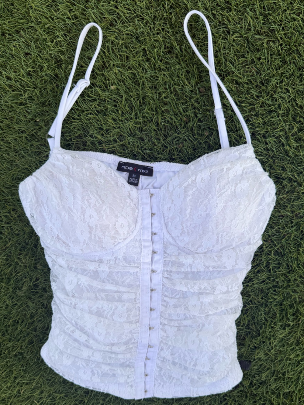 Lace Bustier Cami in Soft White